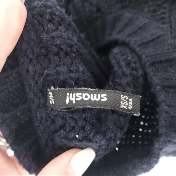 Smash! Blue Ombré High Low Cable Knit Sweater XS - Picture 8 of 8